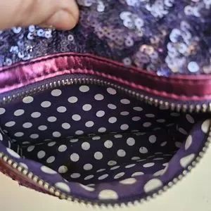 2019 LOUNGEFLY DISNEY PURPLE POTION SEQUIN MINI BACKPACK AND WALLET Loungefly | Bags | 29 Loungefly Disney Purple Potion Sequin  main image 4